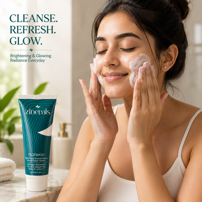 Zinerals Brightening Face Wash | Niacinamide, Kojic Acid & Salicylic Acid | 70ml