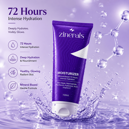 Zinerals 72HR Moisturizer | Hyaluronic Acid, Niacinamide & Pentavitin | 100ml